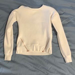 Cropped Quilted Sweater with Rose Gold Zippers